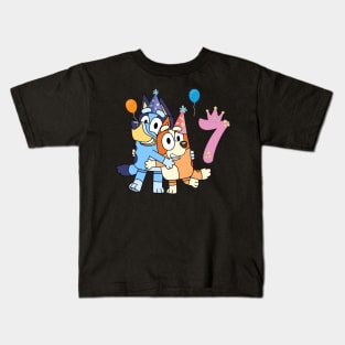 Bluey Happy 7 Years Birthday Kids T-Shirt